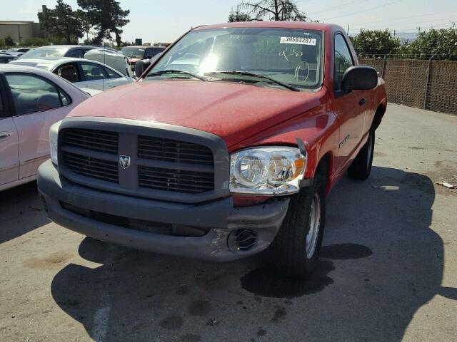 1D7HA16K57J608122 - 2007 DODGE RAM 1500 S RED photo 2