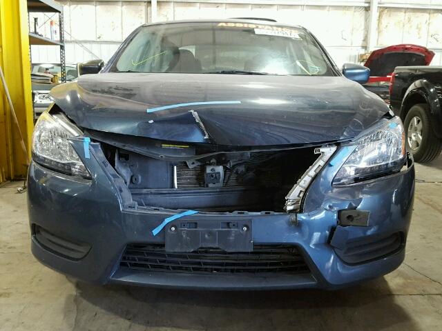 3N1AB7AP8EL609093 - 2014 NISSAN SENTRA S BLUE photo 9