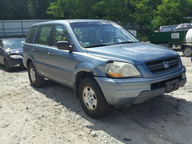 2HKYF18145H560523 - 2005 HONDA PILOT LX BLUE photo 1