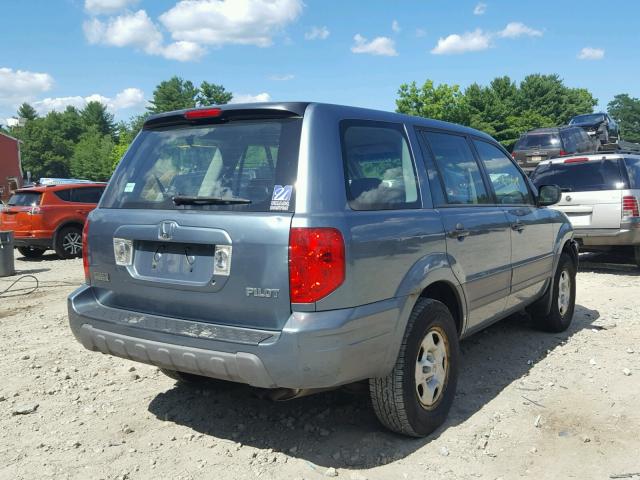 2HKYF18145H560523 - 2005 HONDA PILOT LX BLUE photo 4