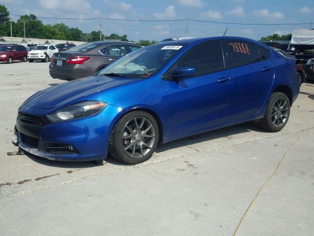 1C3CDFBA2DD298872 - 2013 DODGE DART SXT BLUE photo 2