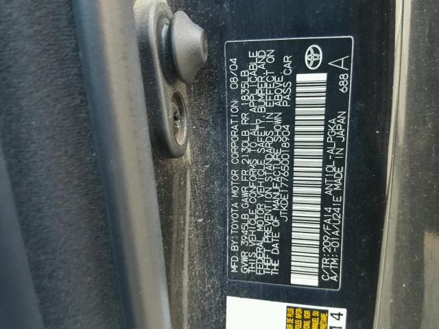 JTKDE177650018904 - 2005 TOYOTA SCION TC 黑色 照片 10