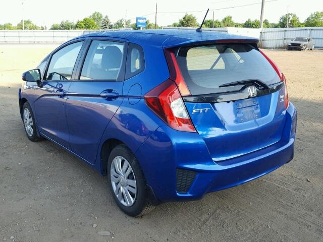 3HGGK5H57FM748483 - 2015 HONDA FIT LX BLUE photo 3