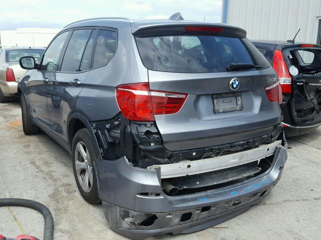 5UXWX5C5XCL717968 - 2012 BMW X3 XDRIVE2 GRAY photo 3