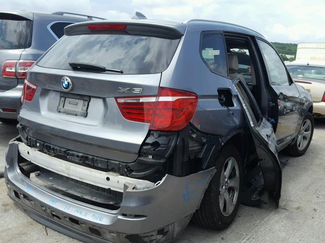 5UXWX5C5XCL717968 - 2012 BMW X3 XDRIVE2 GRAY photo 4