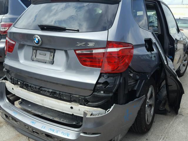 5UXWX5C5XCL717968 - 2012 BMW X3 XDRIVE2 GRAY photo 9