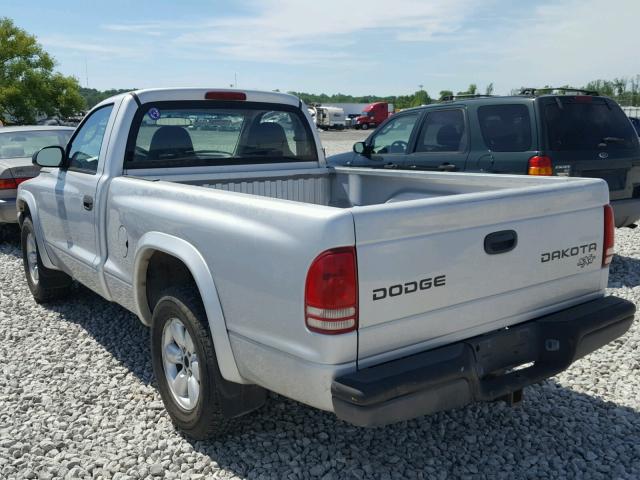 1D7FL16X43S210434 - 2003 DODGE DAKOTA SXT SILVER photo 3