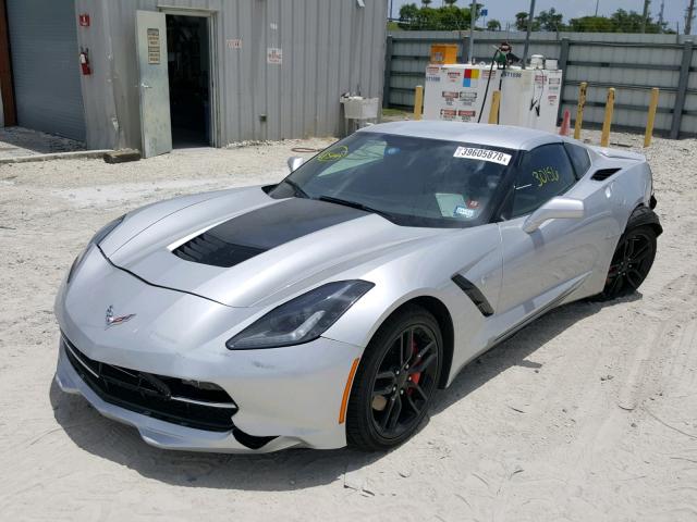 1G1YB2D75E5125854 - 2014 CHEVROLET CORVETTE S SILVER photo 2