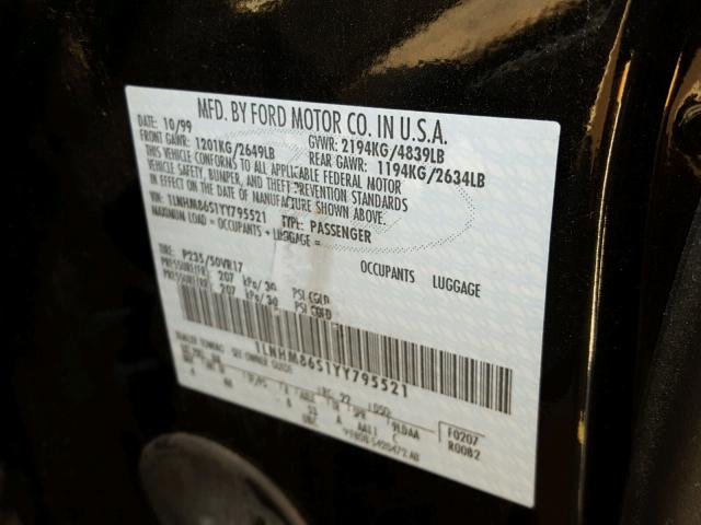 1LNHM86S1YY795521 - 2000 LINCOLN LS 黑色 照片 10