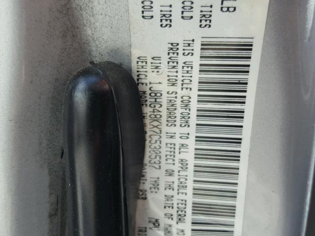 1J8HG48KX7C530537 - 2007 JEEP COMMANDER 银色 照片 10