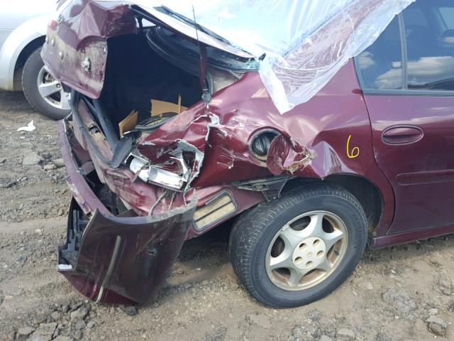 1G3NG52M2W6347723 - 1998 OLDSMOBILE CUTLASS GL MAROON photo 9