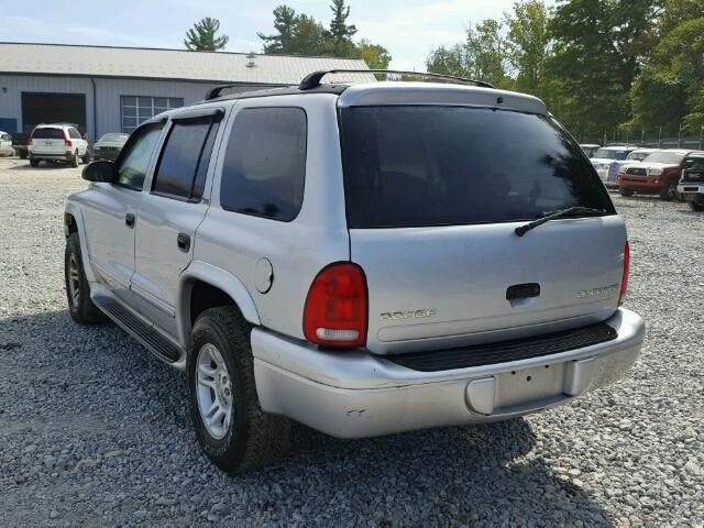 1B4HS48NX2F197180 - 2002 DODGE DURANGO SL GRAY photo 3