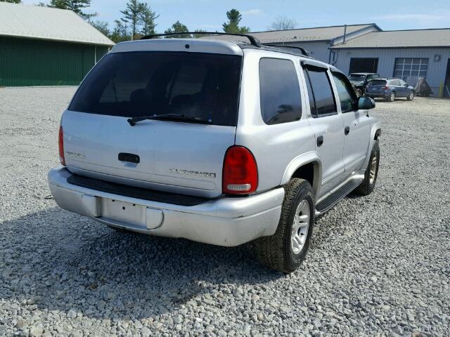 1B4HS48NX2F197180 - 2002 DODGE DURANGO SL GRAY photo 4