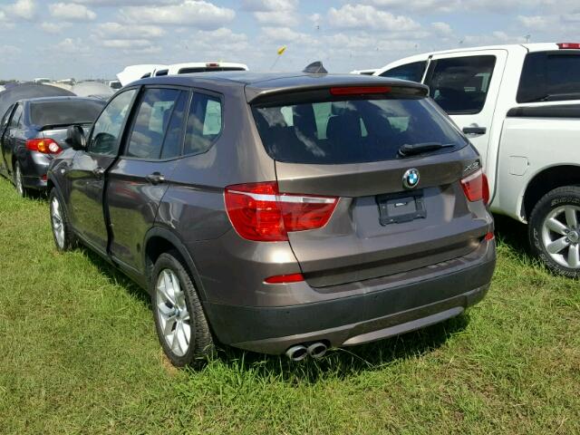 5UXWX7C55BL731710 - 2011 BMW X3 XDRIVE3 BROWN photo 3