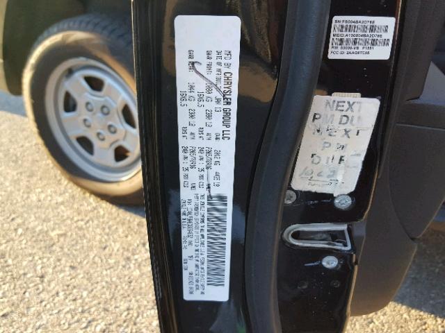 1C4NJPBA6DD264632 - 2013 JEEP PATRIOT SP BLACK photo 10