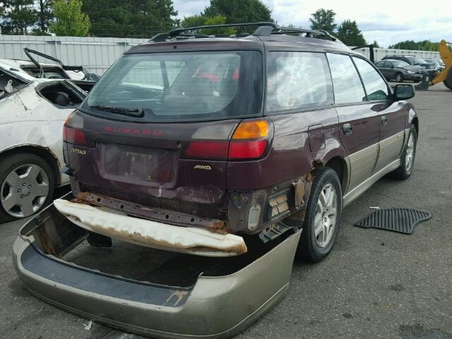 4S3BH6659Y7635941 - 2000 SUBARU LEGACY MAROON photo 4