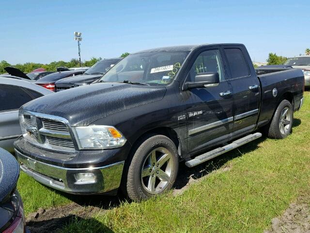 1D7RB1GT4AS127384 - 2010 DODGE RAM 1500 BLACK photo 2