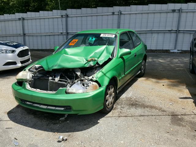 2HGEJ6448WH116118 - 1998 HONDA CIVIC DX GREEN photo 2