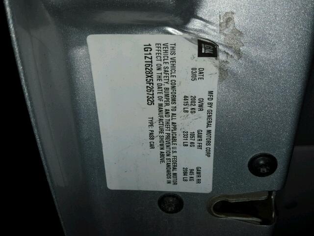 1G1ZT628X5F267325 - 2005 CHEVROLET MALIBU MAX 银色 照片 10