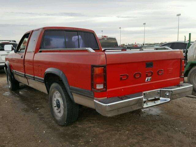 1B7GL23Y6PS141222 - 1993 DODGE DAKOTA RED photo 3