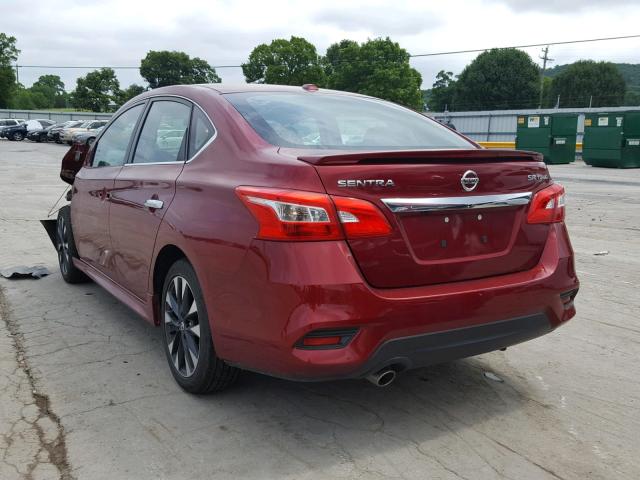 3N1CB7AP9HY375725 - 2017 NISSAN SENTRA SR MAROON photo 3