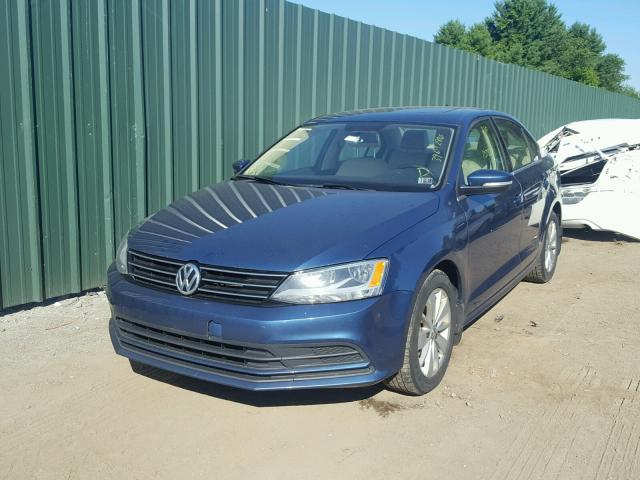 3VWLA7AJ0FM406129 - 2015 VOLKSWAGEN JETTA TDI BLUE photo 2