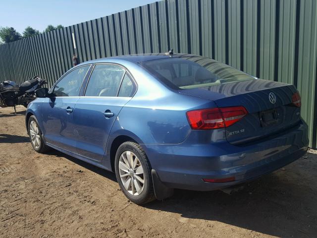 3VWLA7AJ0FM406129 - 2015 VOLKSWAGEN JETTA TDI BLUE photo 3