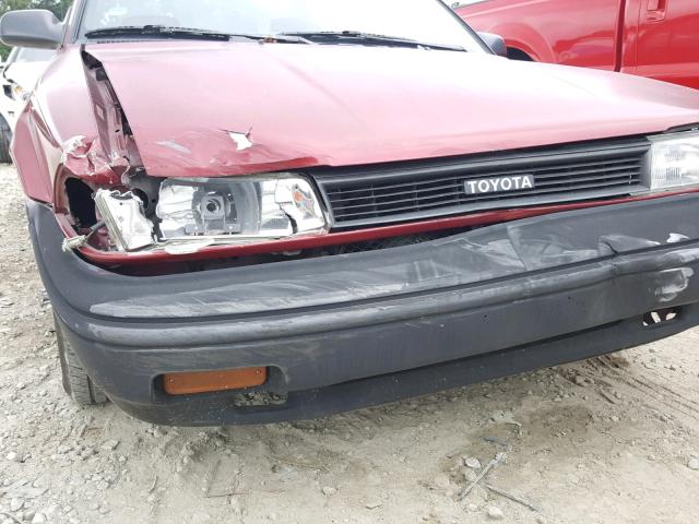 JT2AE94A4L3323587 - 1990 TOYOTA COROLLA DL RED photo 9