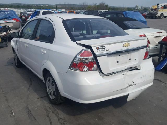 KL1TD5DE6AB063251 - 2010 CHEVROLET AVEO LS WHITE photo 3