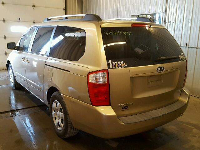 KNDMB233X86212426 - 2008 KIA SEDONA EX GOLD photo 3