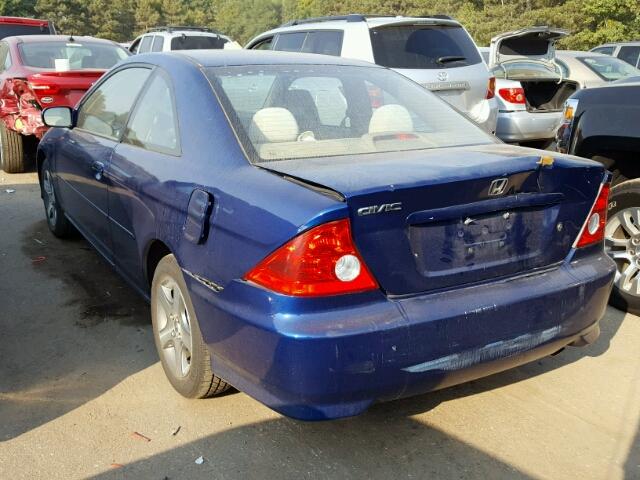 1HGEM22904L040313 - 2004 HONDA CIVIC BLUE photo 3