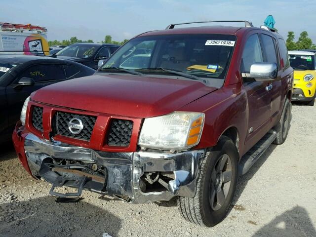 5N1AA08A55N703422 - 2005 NISSAN ARMADA SE MAROON photo 2