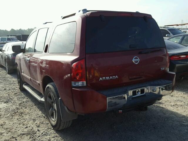 5N1AA08A55N703422 - 2005 NISSAN ARMADA SE MAROON photo 3