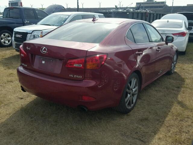 JTHBK262785051211 - 2008 LEXUS IS RED photo 4