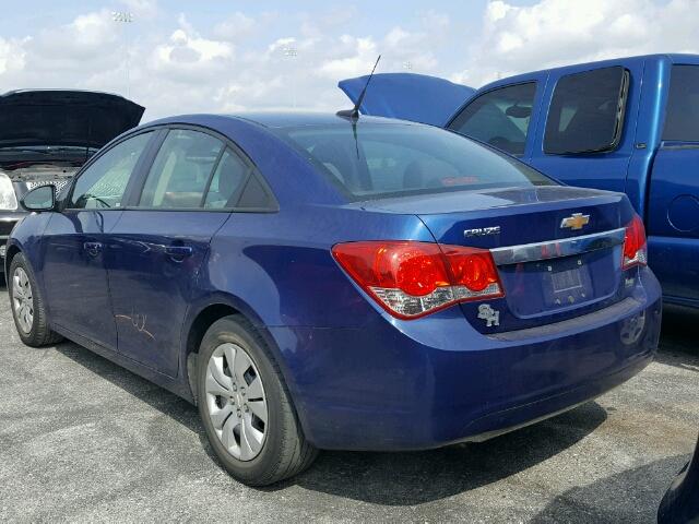 1G1PA5SH9D7167930 - 2013 CHEVROLET CRUZE BLUE photo 3