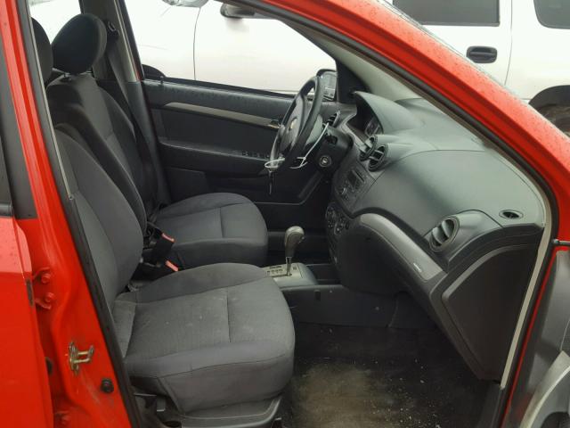 KL1TD56677B121589 - 2007 CHEVROLET AVEO BASE Կարմիր լուսանկար 5