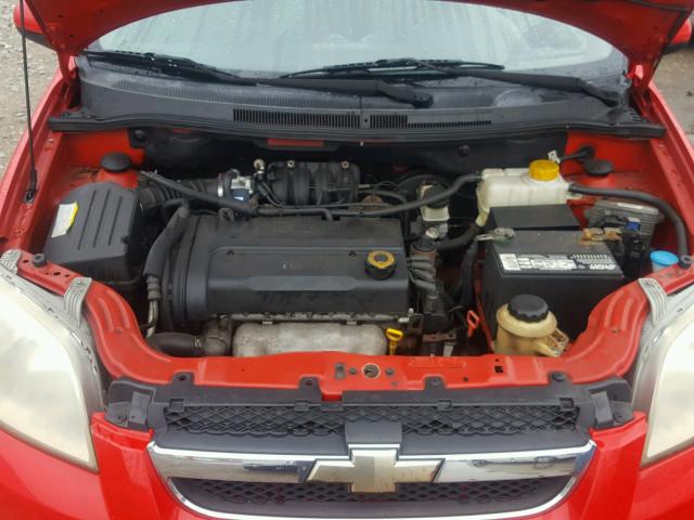 KL1TD56677B121589 - 2007 CHEVROLET AVEO BASE RED photo 7