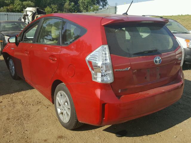 JTDZN3EUXD3254938 - 2013 TOYOTA PRIUS V RED photo 3