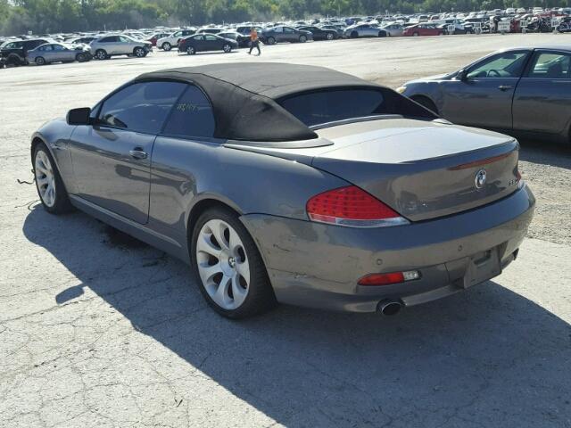 WBAEK13406CN78284 - 2006 BMW 650 I GRAY photo 3