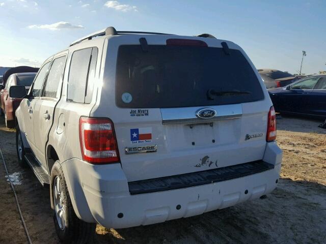 1FMCU49399KA79753 - 2009 FORD ESCAPE WHITE photo 3