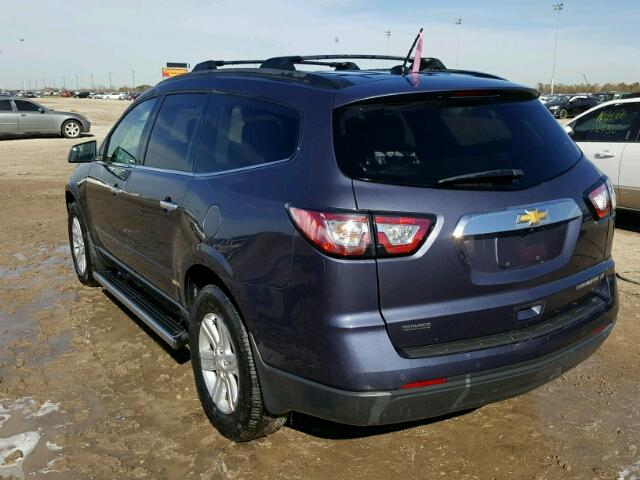 1GNKRJKDXDJ168904 - 2013 CHEVROLET TRAVERSE BLUE photo 3