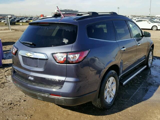 1GNKRJKDXDJ168904 - 2013 CHEVROLET TRAVERSE BLUE photo 4