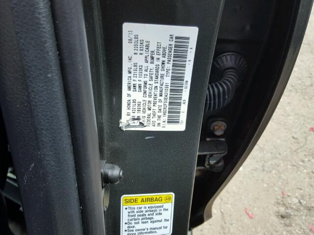 1HGCR2F50EA010581 - 2014 HONDA ACCORD GRAY photo 10