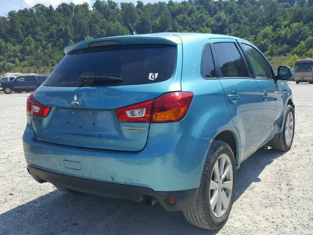 4A4AP3AU2EE016447 - 2014 MITSUBISHI OUTLANDER BLUE photo 4