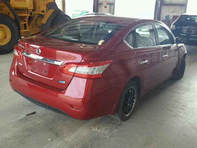 3N1AB7AP6EL683337 - 2014 NISSAN SENTRA S RED photo 4