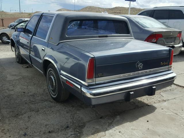 1C3XC66R3LD874763 - 1990 CHRYSLER NEW YORKER BLUE photo 3