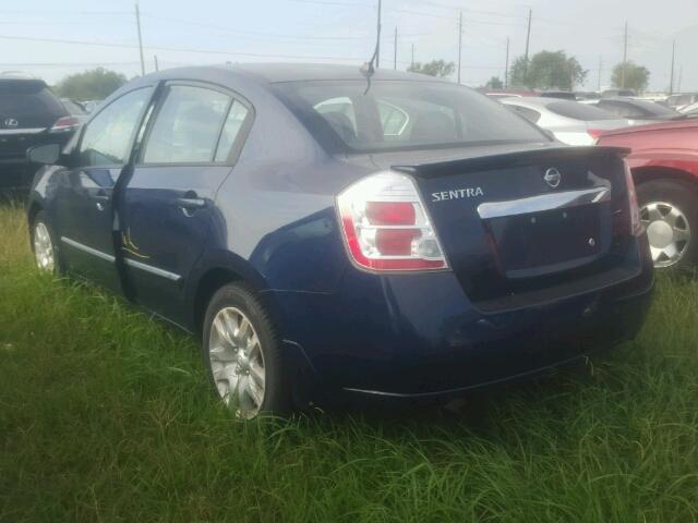 3N1AB6AP5CL672563 - 2012 NISSAN SENTRA BLUE photo 3