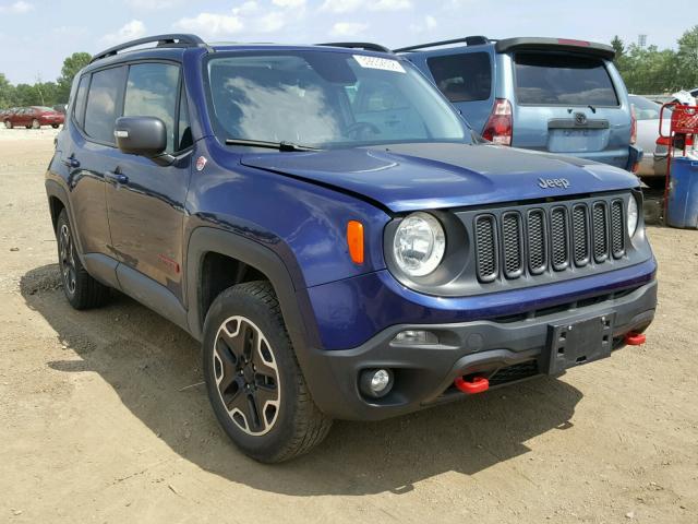 ZACCJBCT4GPE00160 - 2016 JEEP RENEGADE T BLUE photo 1