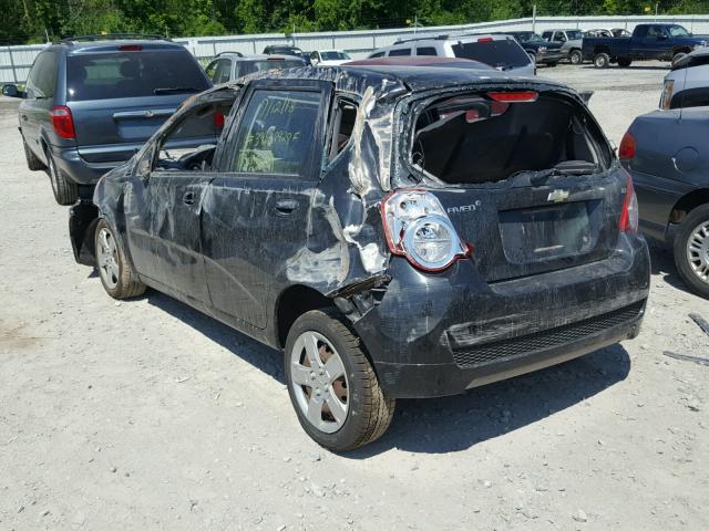 KL1TG66E99B384383 - 2009 CHEVROLET AVEO LT BLACK photo 3