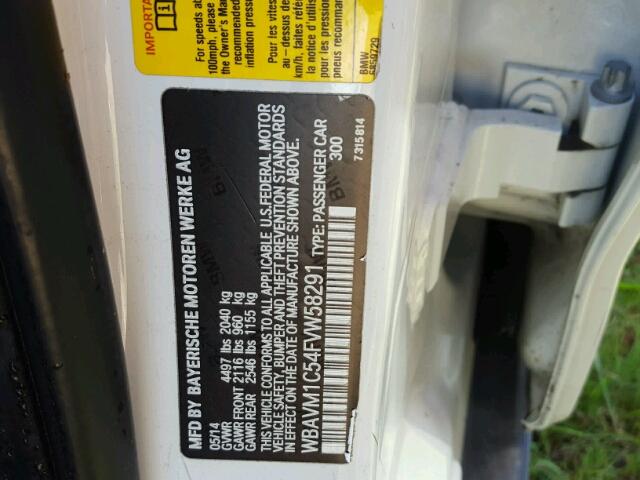 WBAVM1C54FVW58291 - 2015 BMW X1 SDRIVE2 白色 照片 10